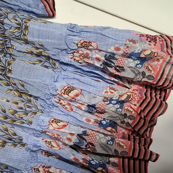 Anthropology brand new Bhanuni by Jyot pale blue floral dress size M - Picture 2 of 4